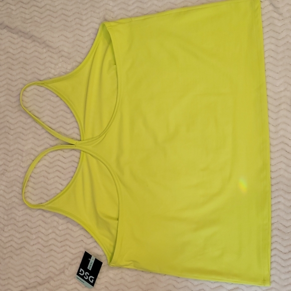 DCG Florescent Yellow Crop Tank Top Size 2X - Picture 3 of 12